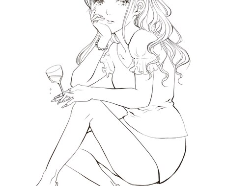 イラストの下描きから線画のペン入れをさせて頂きます ペン入れが苦手な方、お手伝いさせてください♡ イメージ1