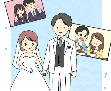 ゆるかわな世界に1つのウェルカムボード描きます お2人らしい”かわいい”を、世界に1つのウェルカムボードに♡ イメージ1