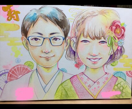 似顔絵ウェルカムボードなど作成します 結婚式、定年祝いなど人生の節目にオススメです イメージ2