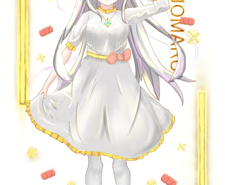 キャラ単体イラスト描きます 銀髪蒼眼女の子のイラストを描きます イメージ2