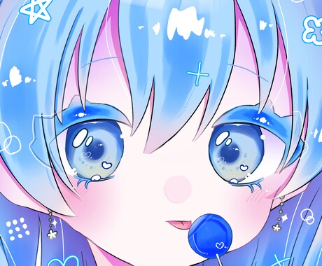 アイコンやヘッダーサイズのかわいい女の子を描きます かわいい女の子イラストであなたのSNSを彩ります！ イメージ2