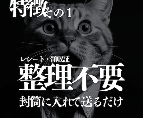 整理不要の記帳代行を提供します 毎月の領収証の整理、帳簿付け、会計仕訳丸ごと請け負います。 イメージ2