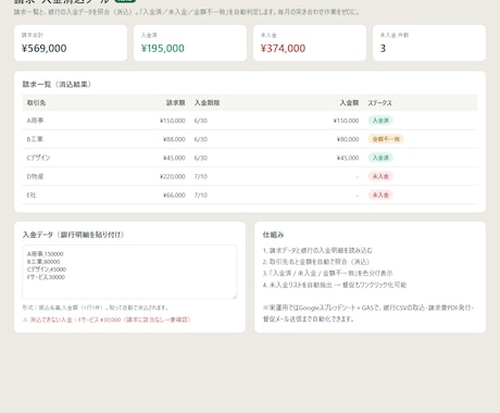 請求書発行と入金消込を自動化します イメージ1