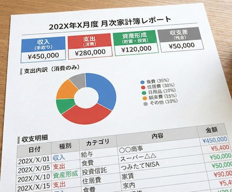 レシートを送るだけ！「家計の見える化」代行します 忙しいあなたの代わりに、家計の「現状把握」をお手伝いします イメージ2