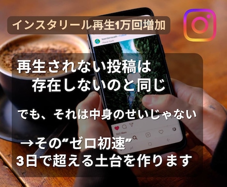 ゼロからインスタリール再生1万回初速ブーストします 300回止まりのリールを“見られる投稿”に変える イメージ1