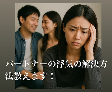 パートナーの浮気の解決方法教えます プロの探偵が教えるパートナーの浮気の解決方法 イメージ1