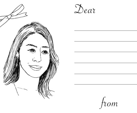 ペン画の似顔絵付きメッセージカードを描きます プレゼントに添える、あなただけの特別な思いを形に イメージ2