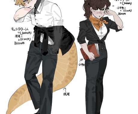 立ち絵を制作します 個性豊かなキャラクターデザインを担当します。 イメージ2