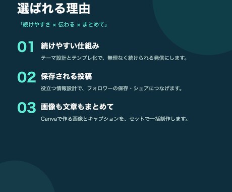 SNS投稿（画像＋文章）をまとめて作成します 企画から画像・文章まで。続けやすいSNS発信を イメージ2