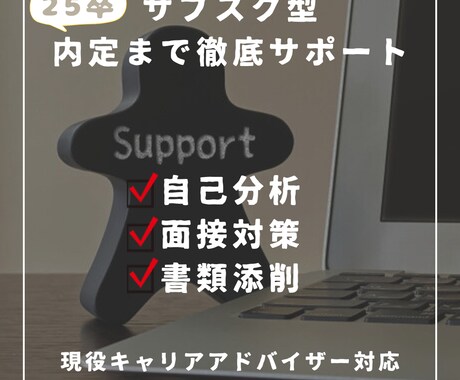 サブスク型　25、26卒向け内定取得サポートします 現役キャリアアドバイザーが最後まで寄り添います イメージ1