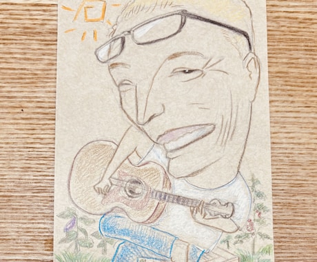 ポストカードサイズの似顔絵描きます 色鉛筆で似顔絵をお描きします。 イメージ1