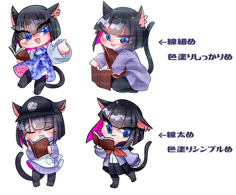 デフォルメキャタクターのイラスト描きます １頭身（顔のみ）2~3頭身まで受け付けます イメージ2