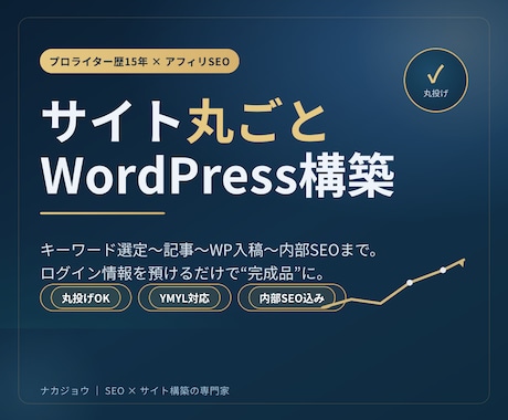 WordPressアフィリサイトを丸ごと構築します 150億円企業の専属プロライターがサイト構築を相場より安く イメージ1
