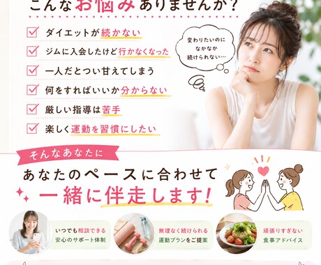 無理なく続けられるよう伴走します 【運動嫌い専門】続けられるパーソナルダイエット相談 イメージ2