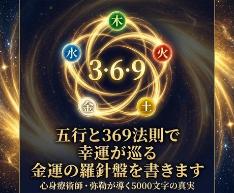 4占術と369法則で豊かさを育む金運習慣を伝えます 4占術と369法則で導く、幸運が巡り出す金運の習慣術 イメージ1