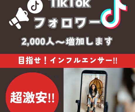 TikTok【フォロワー】+2,000人増やします TikTokフォロワー宣伝します！フォロワー増加確実！ イメージ1