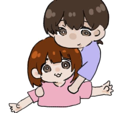 カップルイラスト描きます ミニキャラタッチでカップルイラストを制作させていただきます イメージ1