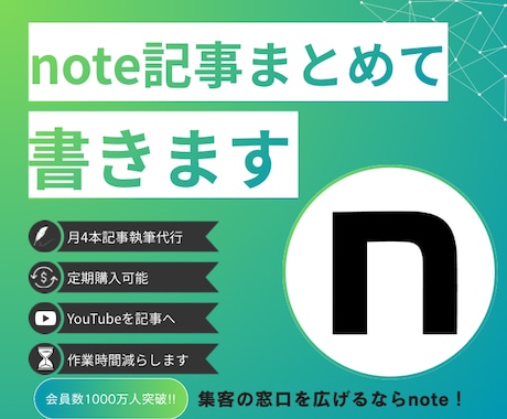 note記事をあなたの代わりにまとめて全部書きます 丸投げOK！あなたの作業時間を減らすお手伝いをします イメージ1