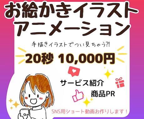 SNS動画！お絵かきイラストアニメーション作ります めずらしい手描き動画で、目を惹く親しみあふれるPR動画 イメージ1