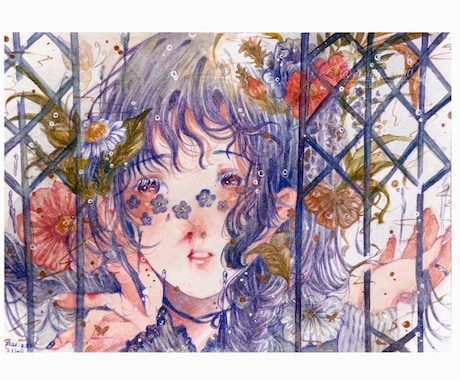 誕生日花の女の子のミニイラスト描きます 透明水彩のアナログイラストを制作しております! イメージ2