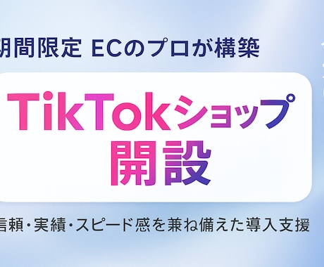 プロが構築！TikTok売れる土台＆動画制作します ショップ構築〜動画制作まで。ECプロが完全サポート イメージ1