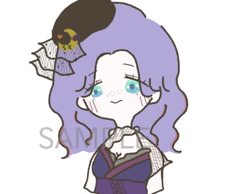 Vtuber等々、ミニキャラお描きします 上半身までのミニキャラ︎、デフォルメイラスト︎☺︎ イメージ2
