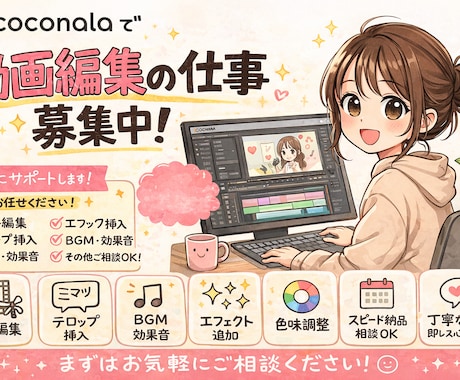 Cap cutで動画編集します 低価格×丁寧対応で動画編集お任せください イメージ1