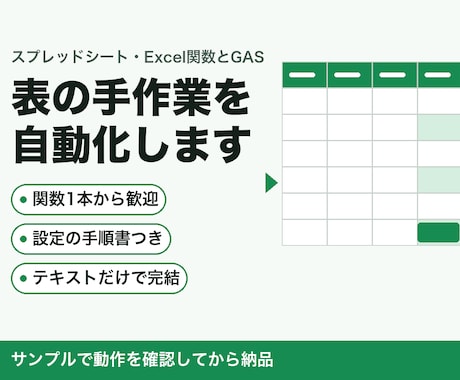 スプレッドシート関数・GASで手作業を自動化します イメージ1