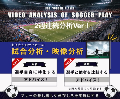 サッカー指導！試合のプレー映像分析を2週間行います プレーの善し悪しや伸び代等のアドバイスを継続して行います！ イメージ1