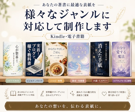 Kindle・電子書籍の表紙を制作します あなたの大切な一冊を読まれる本に！表紙制作します イメージ2
