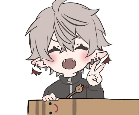 可愛いミニキャラ描きます グッズ、シールにあなたのキャラを小さく可愛く♡ イメージ1
