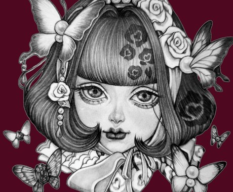 ダークで可愛い一枚絵描きます パッと目を惹く一枚絵、お任せください❤︎ イメージ2
