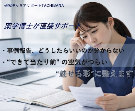 看護師対象｜事例報告が不安な方を優しく支援します AIではない、あなたに寄り添い導く薬学博士が“魅せる形”へ イメージ1