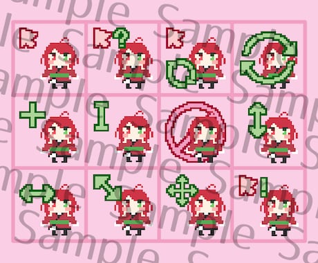 Vtuberさんのドット絵マウスカーソル作ります 静止画からアニメーションカーソルまで！ イメージ2