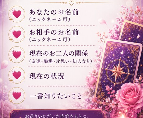 片思いの相手の気持ちを丁寧に読み解きます 恋の不安を希望へ導く未来への道しるべ イメージ2