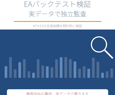 EAバックテスト検証|実データで監査します MT4 EAの実力を検証、PDF報告書作成 イメージ1