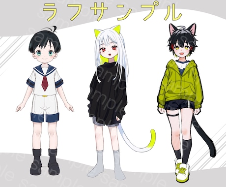 IRIAMやLive2Dで使える 立ち絵描きます Live2D化可能なパーツ分けイラストや立ち絵を描きます イメージ2