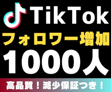 TikTokフォロワー1000人増加させます 収益化はじまりました！安心・安全・減少保証付き！ イメージ1