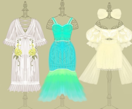 ファッションイラストおしゃれに描きます ヴィンテージ風な洋服、ドレスやワンピースのデザインを描きます イメージ1