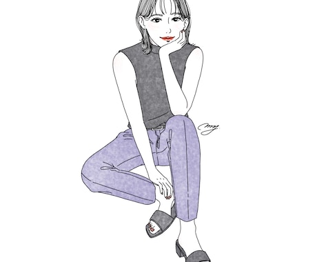 アイコンにも◎おしゃれで繊細な似顔絵を描きます 繊細でお洒落なイラストに仕上げます！ イメージ2