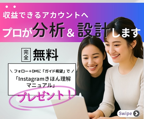 完全サポート！収益できるアカウントへ分析設計します 8000人SNS育成した現役プロマネが定量定性で解析！ イメージ1