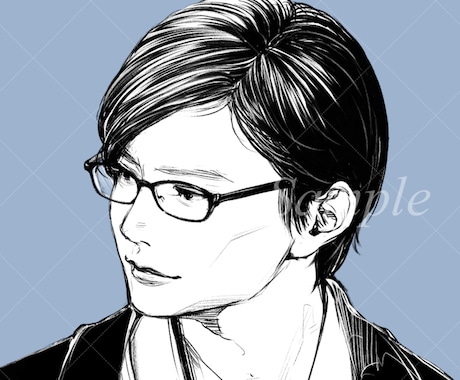 モノクロ人物のシンプルアイコンお描きします ペン画風のサラサラした線の人物アイコンをお求めの方！ イメージ2