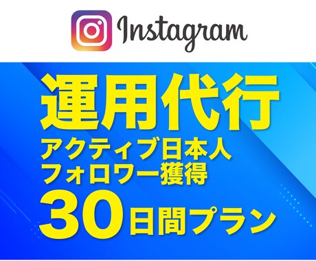 インスタグラム運用代行 フォロワー獲得します アクティブな日本人に１日最大400フォロー申請 １ヶ月間運用 イメージ1