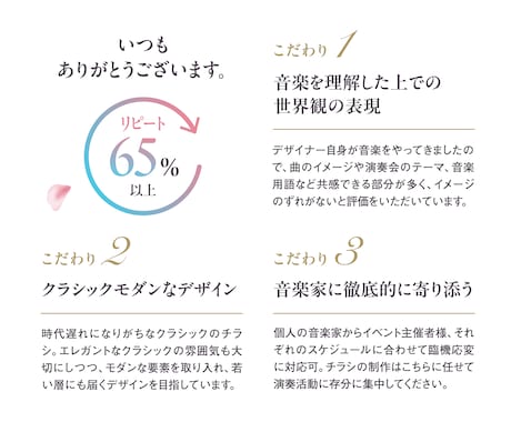 コンサートプログラム作ります いつまでもコンサートの余韻に浸れるプログラムを作ります イメージ2