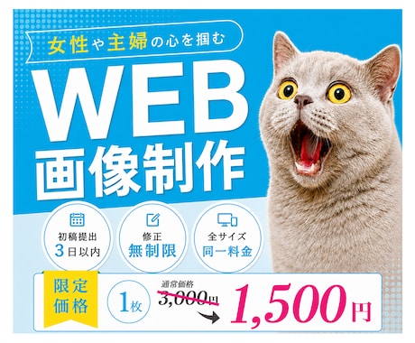 先着10名★見た人の心が動くWEB画像制作します 女性目線の伝わるデザインで、集客を後押しします イメージ1