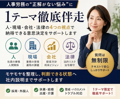 人事労務の意思決定を支援します 答えではなく、納得できる判断を支援します イメージ1