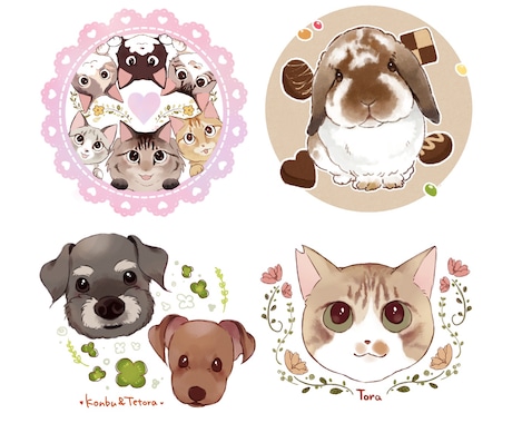 ちびキャラ*ペットや動物デフォルメイラスト描きます 【商用利用可】ゆるく可愛く使いやすく、ちびキャラ化 イメージ2