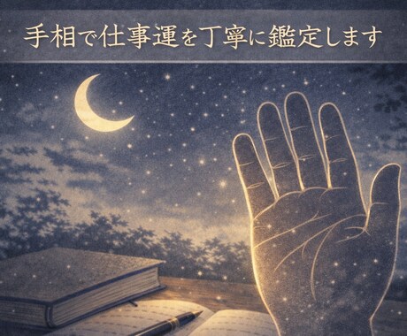 手相で今後の仕事運と適職を丁寧に鑑定します 仕事の方向性に迷っている方、整理したい方へ イメージ1