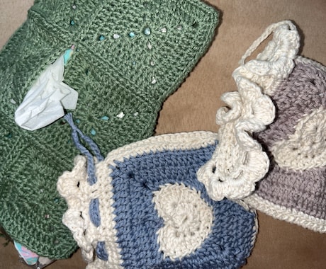 編み物代行、承ります お好きな小物、柄、色等リクエストがあれば、お気軽にどうぞ。 イメージ2