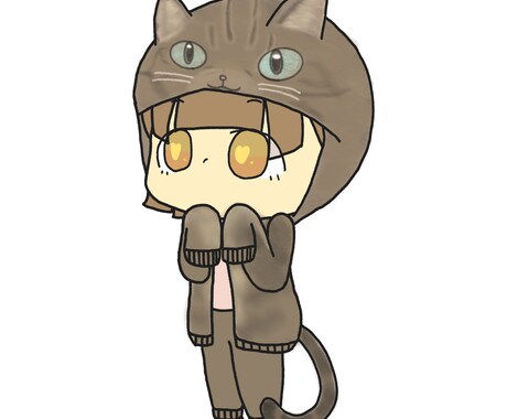 動物を身につけるゆるいミニキャラアイコン作成します 猫やうさぎなど動物と合体！！ゆるゆるっとかわいい！ イメージ2